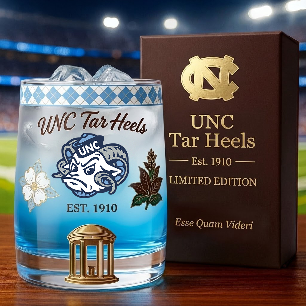 UNC Tar Heels Whiskey Glass