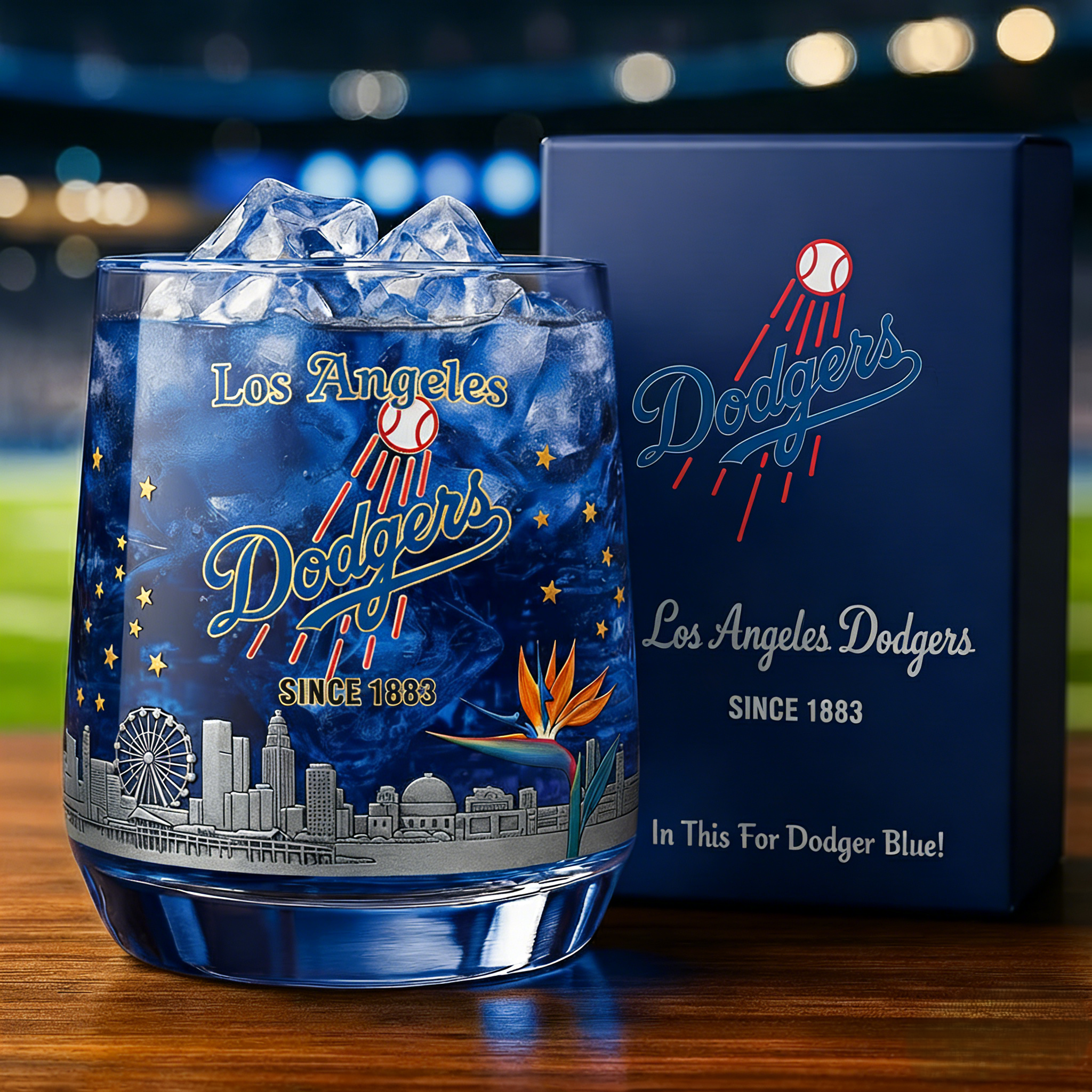 Los Angeles Dodgers Whiskey Glass