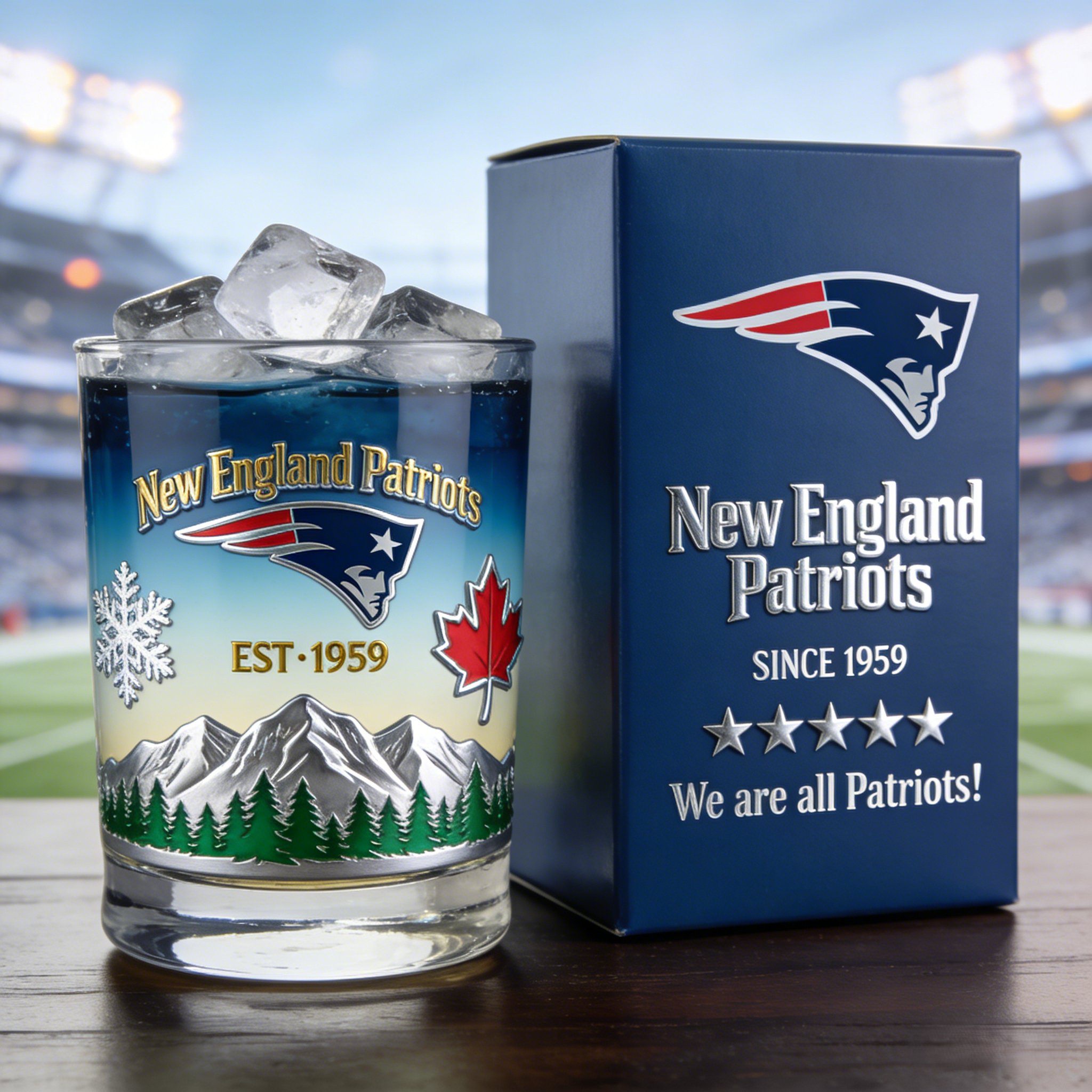 New England Patriots Whiskey Glass