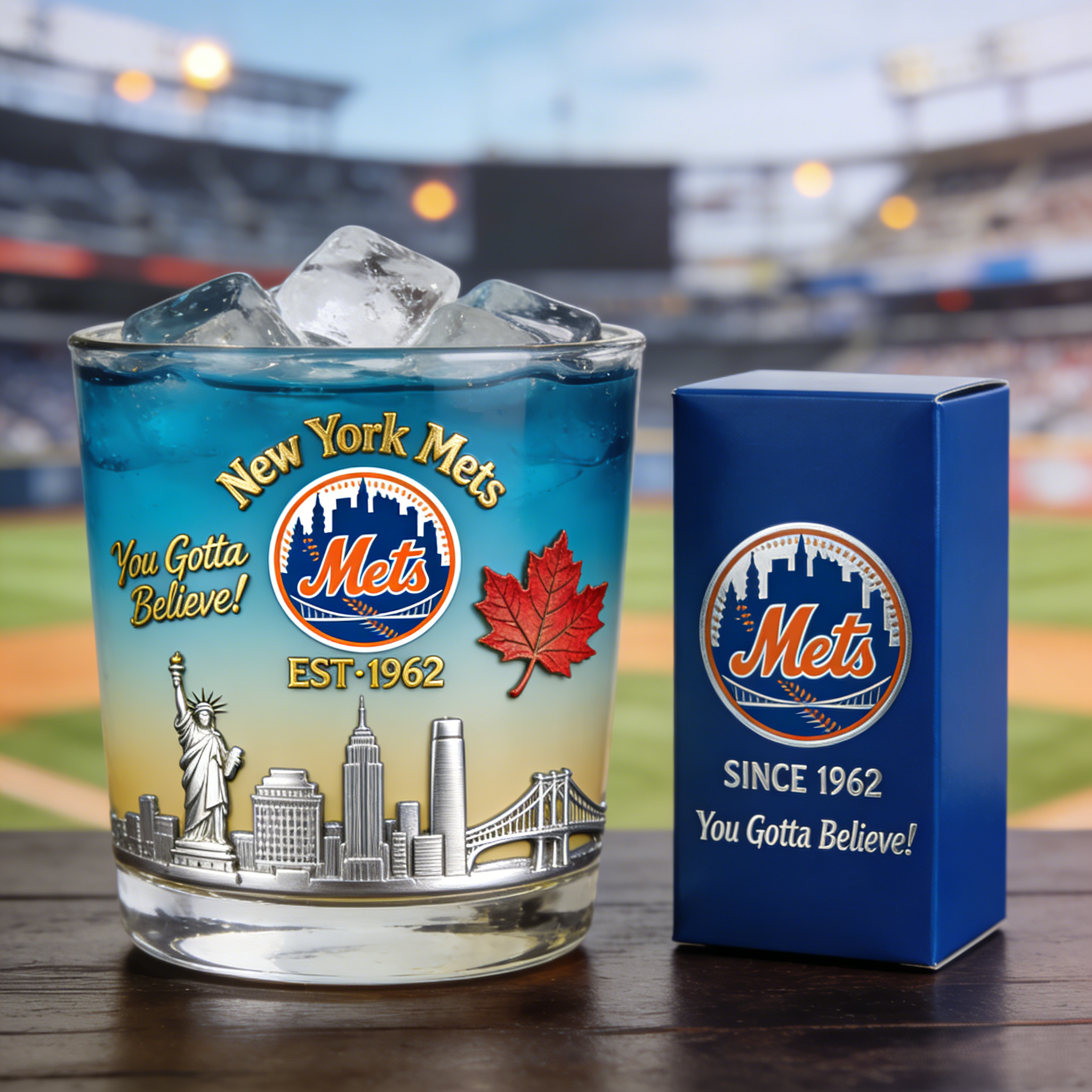New York Mets Whiskey Glass