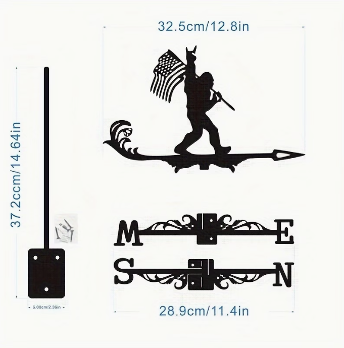 Gorilla Patriot Weathervane: Bold Outdoor Decor Infused with American Spirit