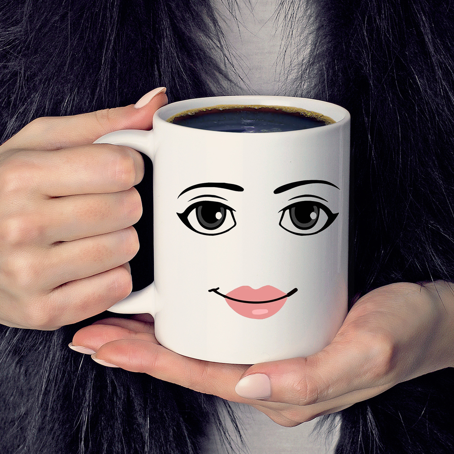 🤣Roblox Man Face and Woman Face Ceramic Mug☕