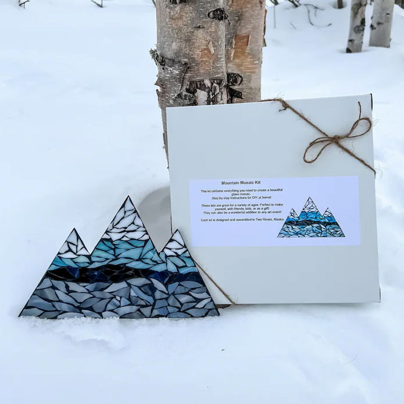 Mountain Range Glass Mosaic