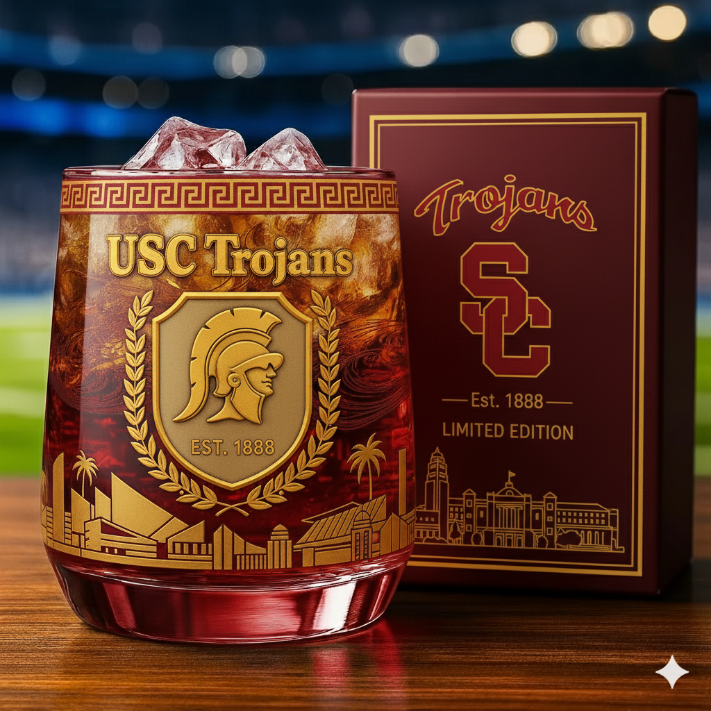 USC Trojans Whiskey Glass