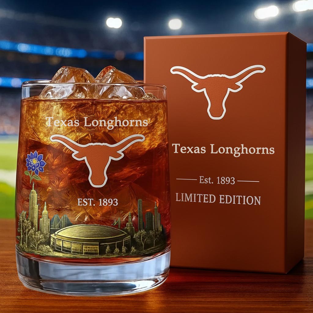 Texas Longhorns Whiskey Glass