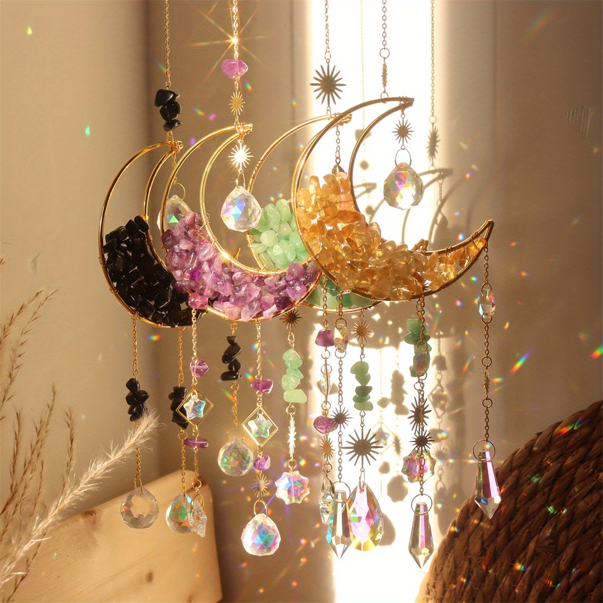 Suncatcher Moon Crystal Decor
