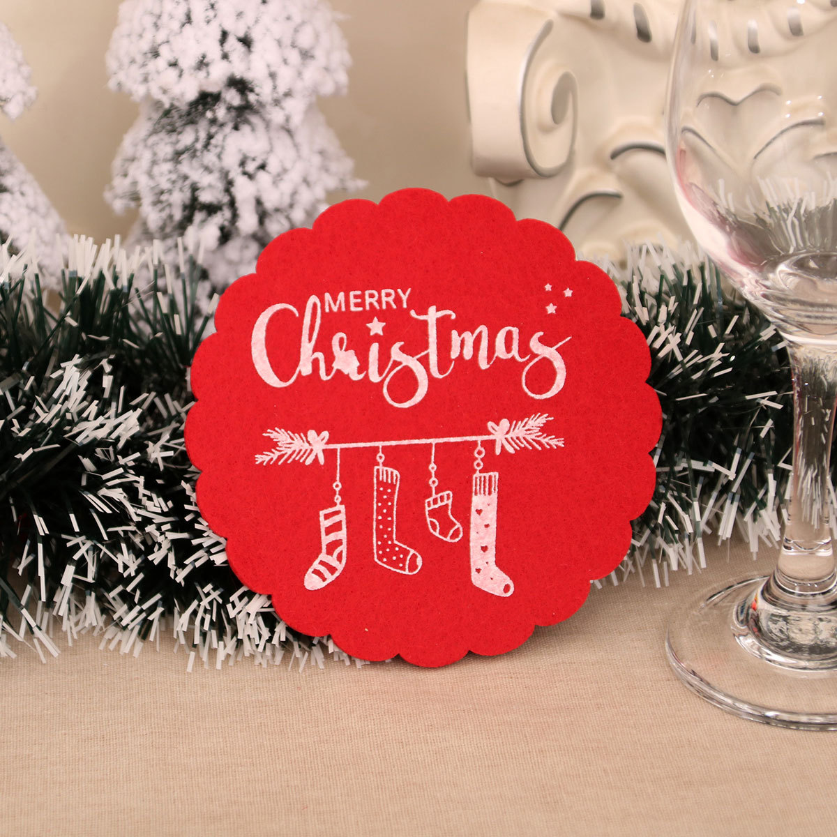 🔥Christmas Hot Sale | 🎄Felt Christmas Coasters