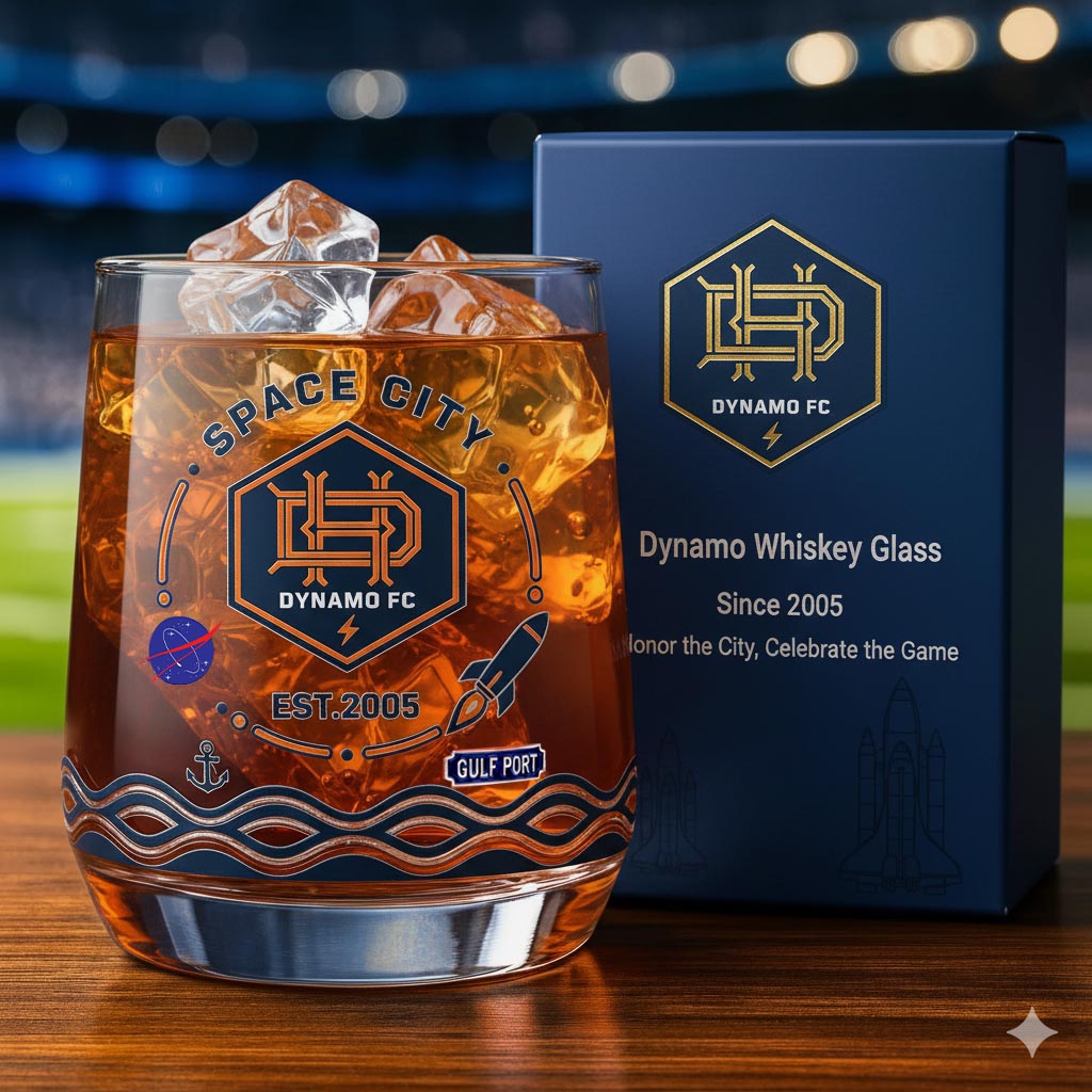 Houston Dynamo FC Whiskey Glass