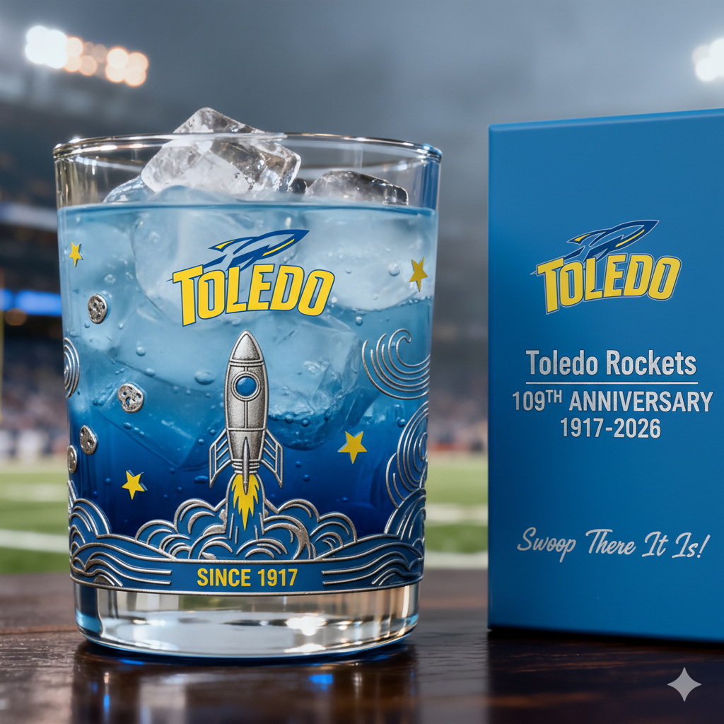 Toledo Rockets football 109th Anniversary Whiskey Glass