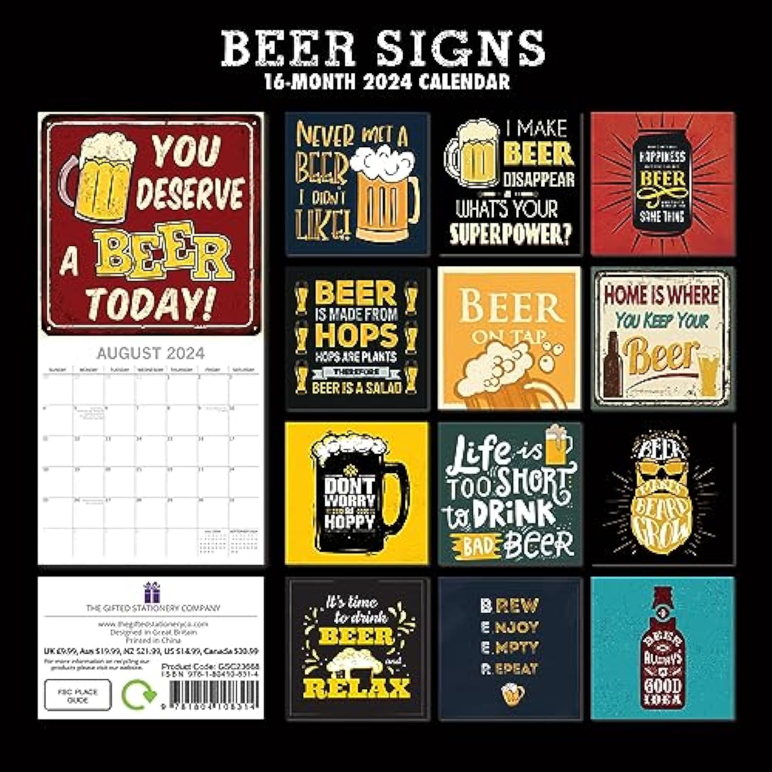 Beer Signs 2024 Wall Calendar