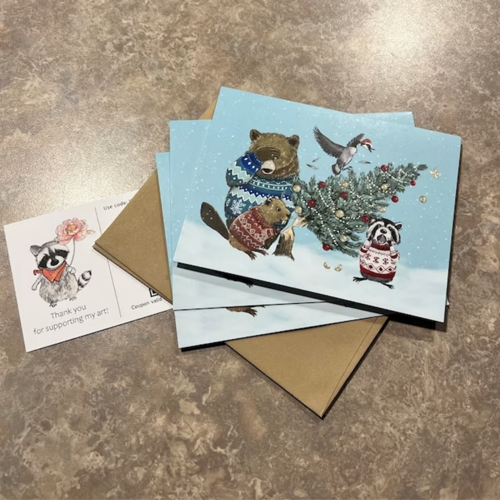 Animal Christmas Card Set(10 Pcs)