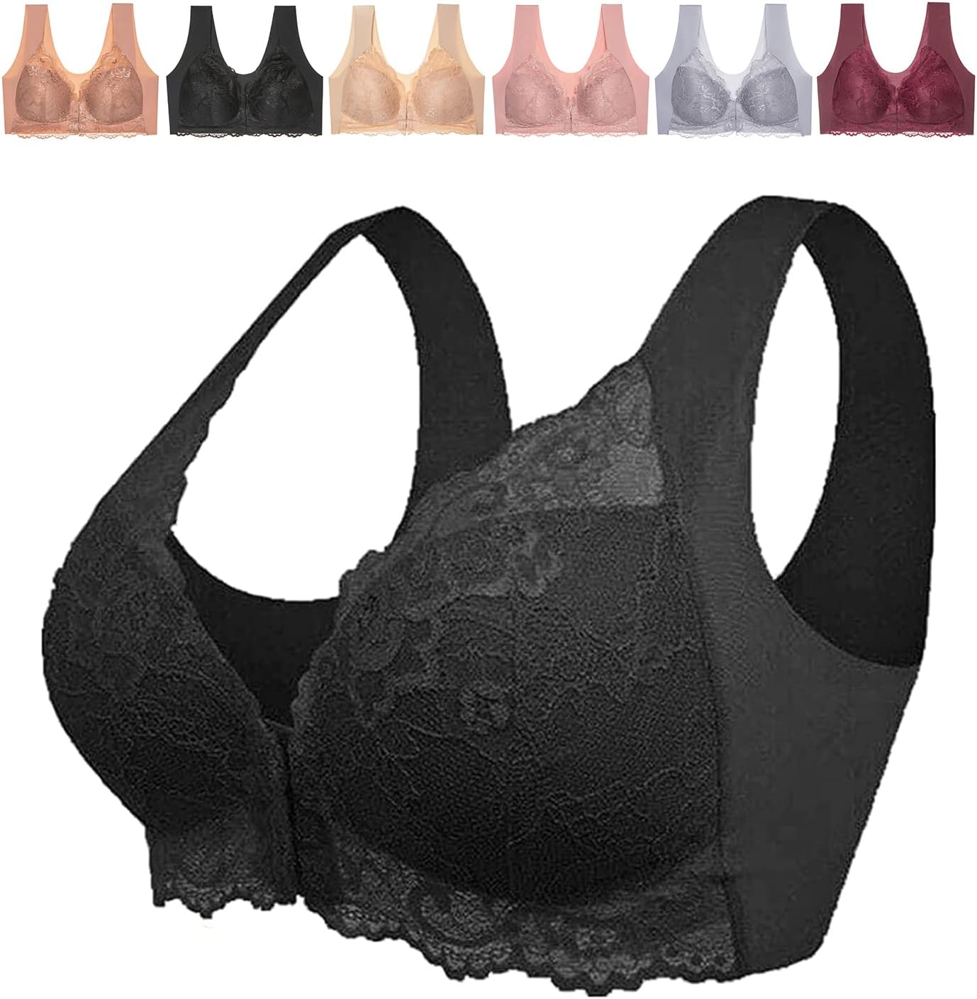 🔥Last Day Promotion 49% OFF-Women's Basic Solid Lace Wireless Push Up Bra