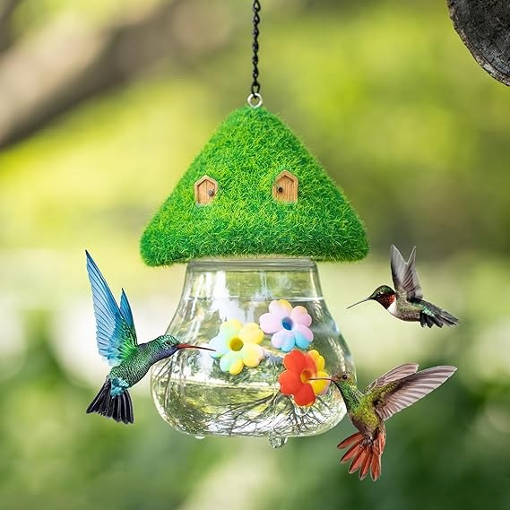 🐦Cute Mushroom Shape Bird Water Feeder for Outside Wild Bird Gift for Bird Lovers