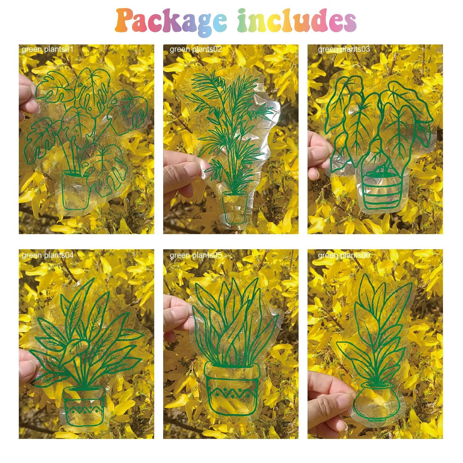 Adsorption rainbow glass window stickers🌈rainbow🌸flowers🐰cute animals🦋butterflies