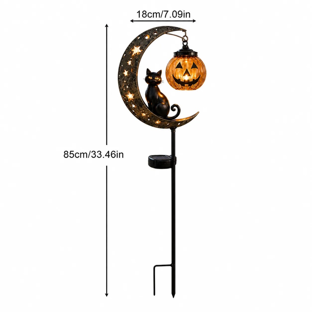 🎃Halloween Early Bird Special Sale 50% OFF-Pumpkin Moon Garden Stake Light