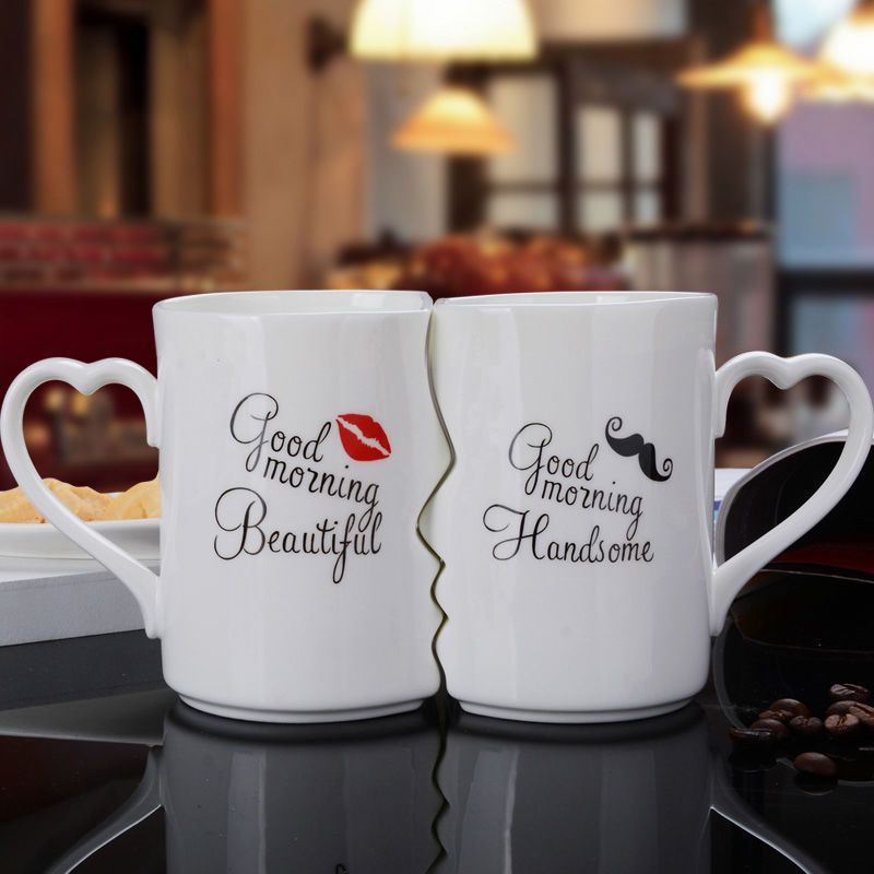 Ceramic Couple Kiss Mugs Creative Valentine's Day Gift