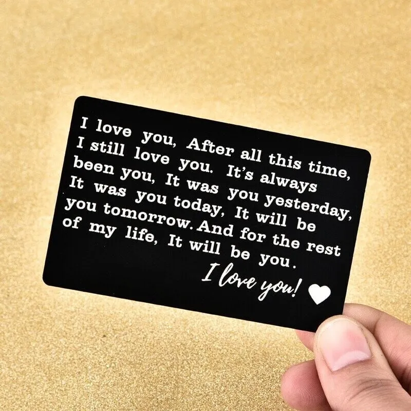 MINI LASER ENGRAVED WALLET CARD, COMMEMORATIVE CARD