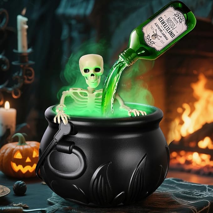 (🎃Early Halloween Sale 49% OFF)👻Cauldron Halloween Decor with Magic Floating Potion Bottles & Diffuser