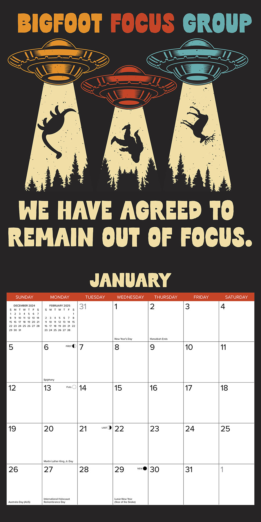 📅2025 Bigfoot  Wall Calendar