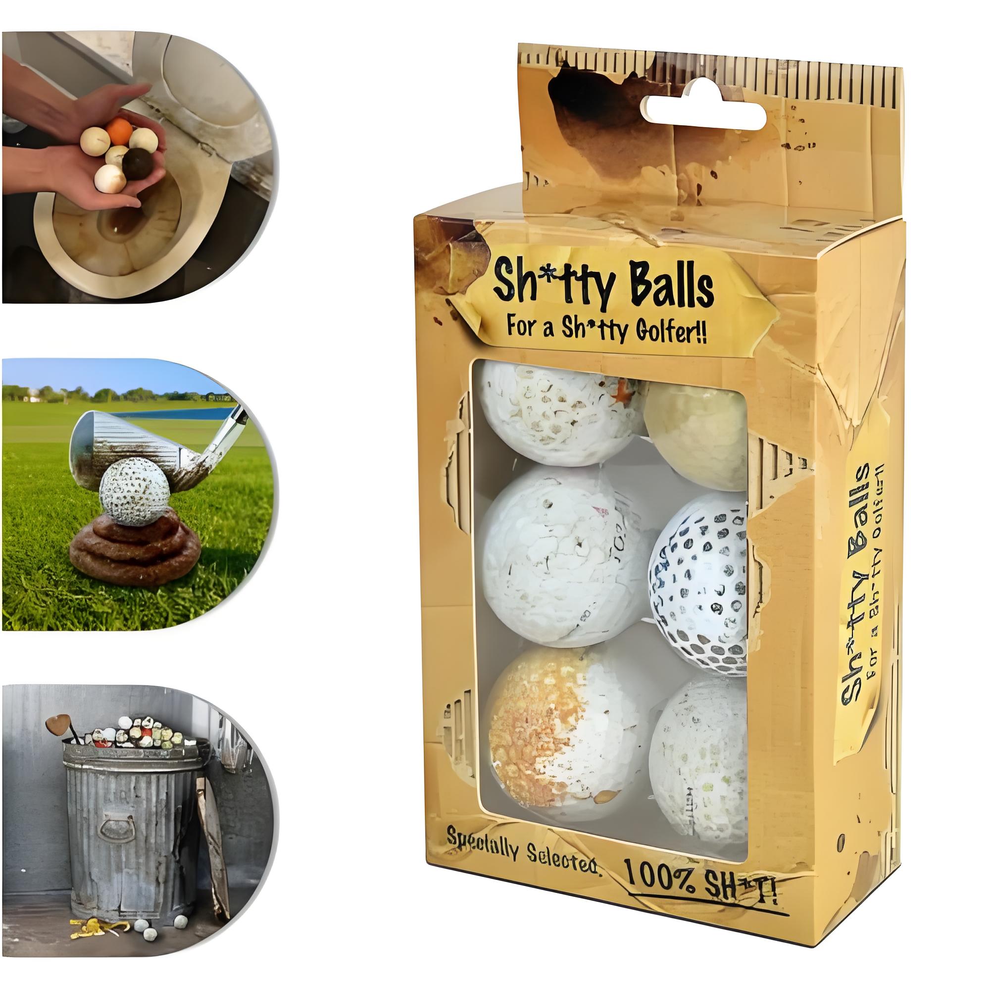 😂Sh*tty Golf Balls for a Sh*tty Golfer Novelty Present  - 🎁Secret Santa Golf Gift