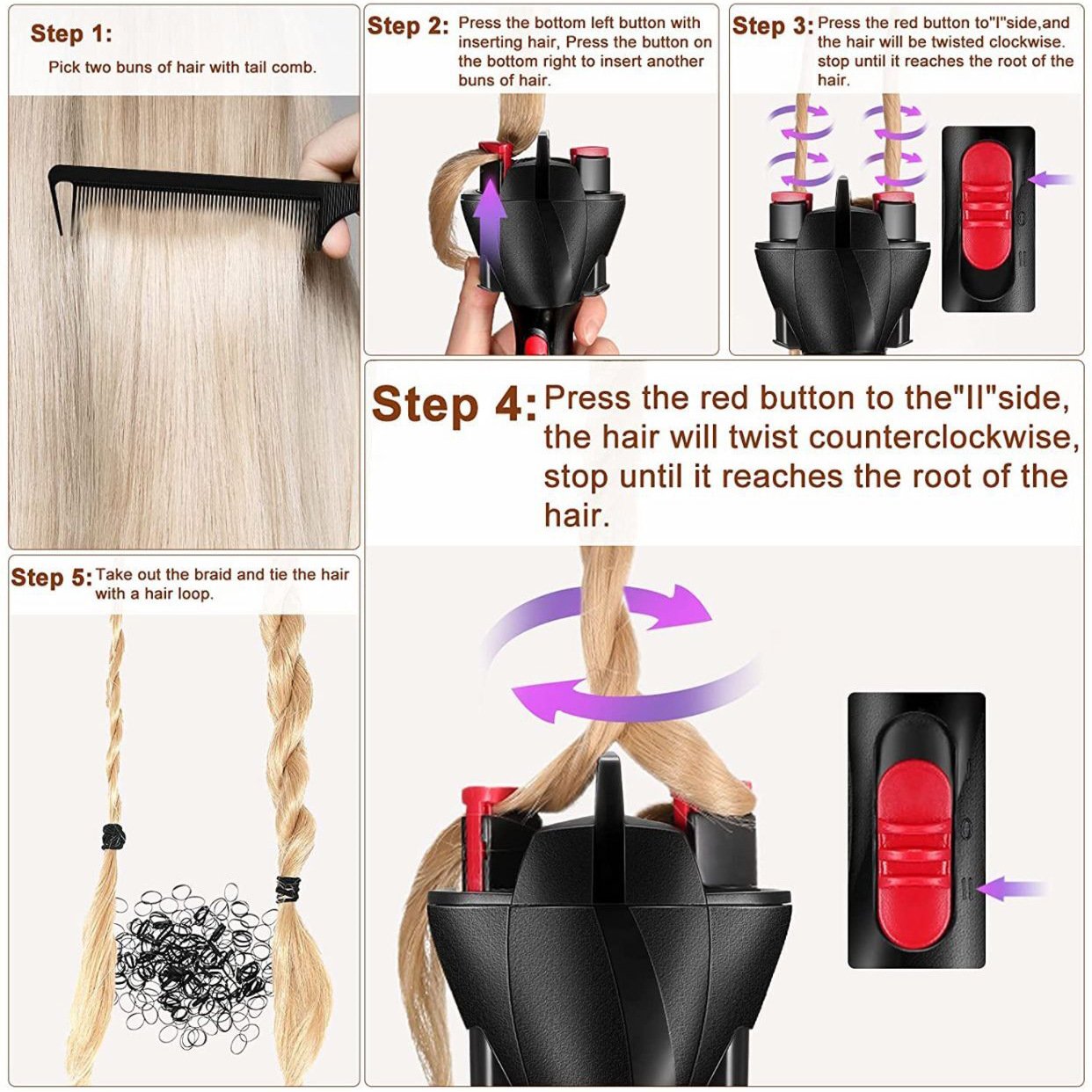 🔥Last Day Promotion 50% OFF🔥 - 360 Degree Rotate Automatic Hair Braider