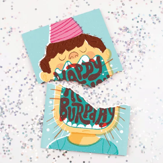 ENDLESS HAPPY BIRTHDAY BURPS 😮‍💨🔊 - JOKER GREETING PRANK CARD (GLITTER + SOUND)
