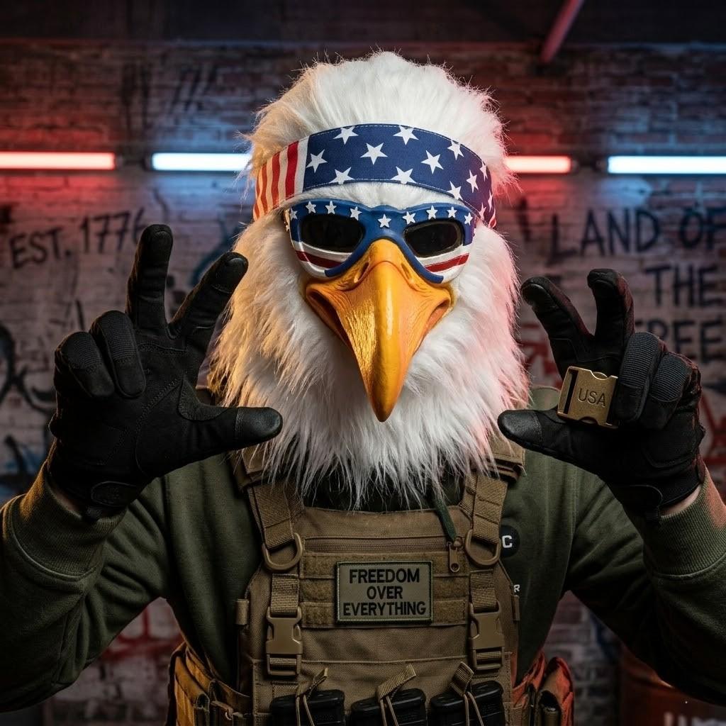 Latex Eagle Mask with American Flag Headband, Realistic Bird Head Mask for Halloween, Cosplay Costume, Freedom Party Supplies, Party Accessories Latex Eagle Mask with American Flag Headband, Realistic Bird Head Mask for Halloween, Cosplay Costume, Freedom Party Supplies, Party Accessories