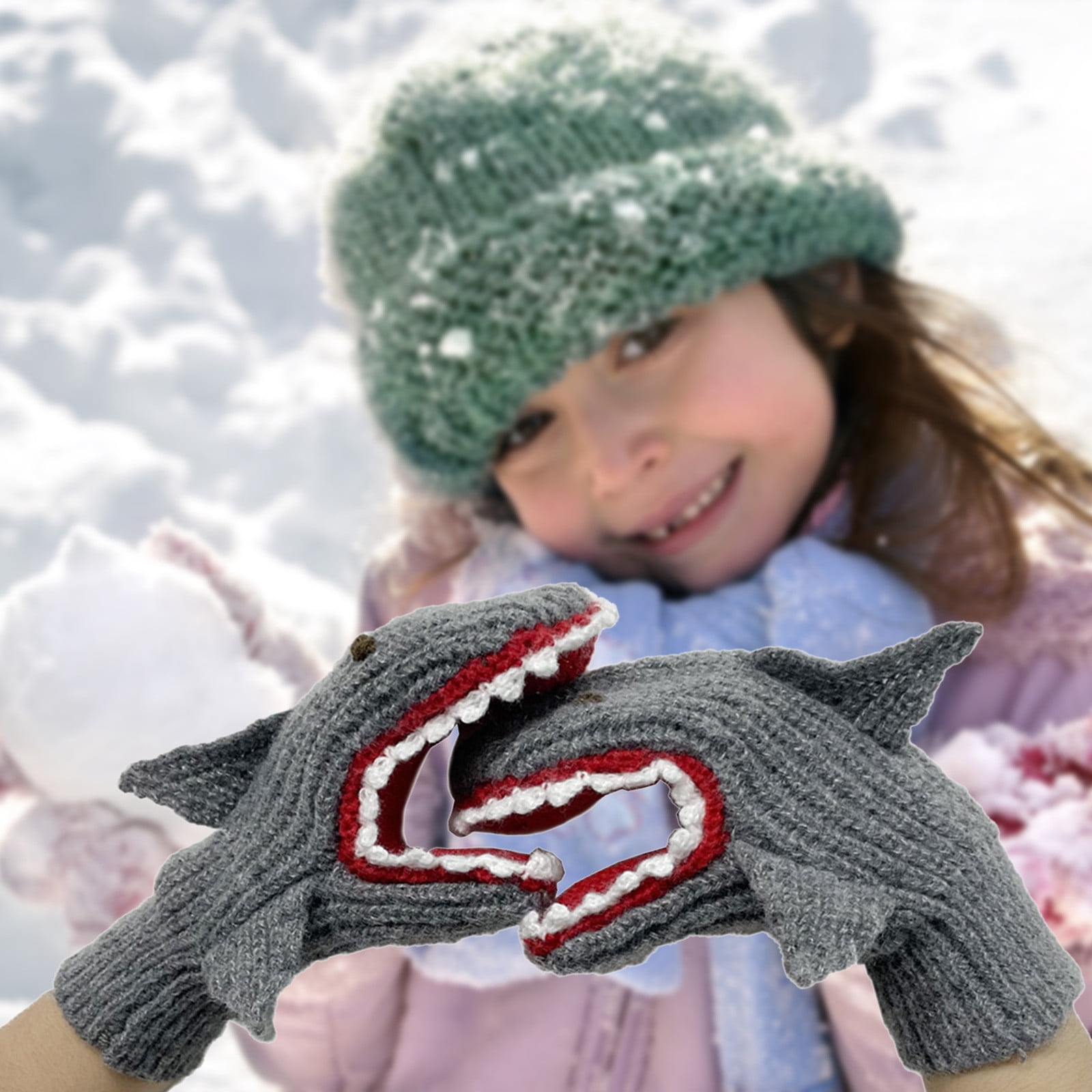 🐱‍🐉Knit Warm Shark Gloves - Perfect Gift for Winter🎁