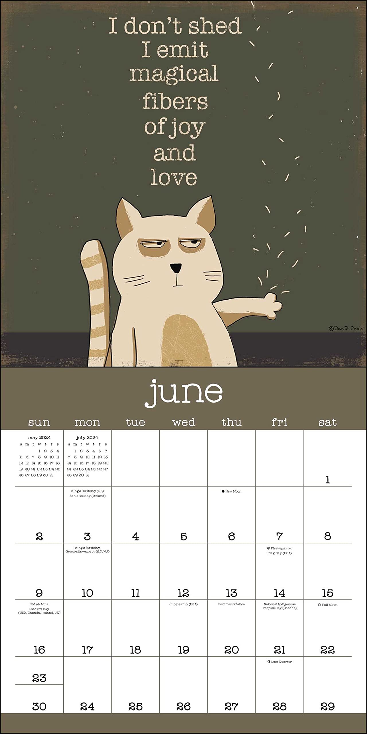 😸A Year of Snarky Cats 2024 Wall Calendar