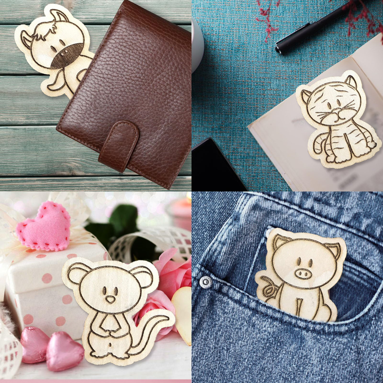 👼CUTE WOODEN ANIMAL POCKET PAL✨