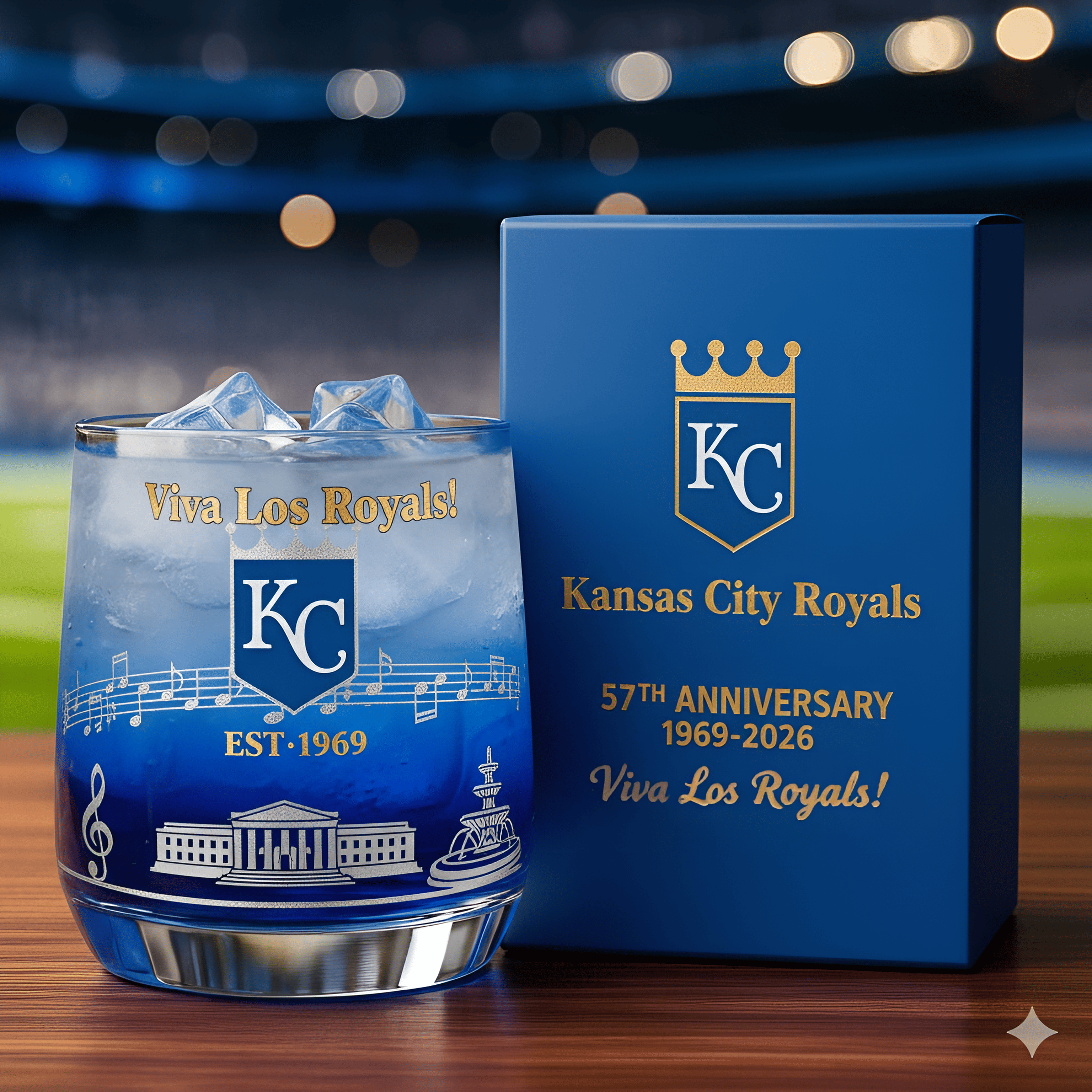 Kansas City Royals 57th Anniversary Whiskey Glass