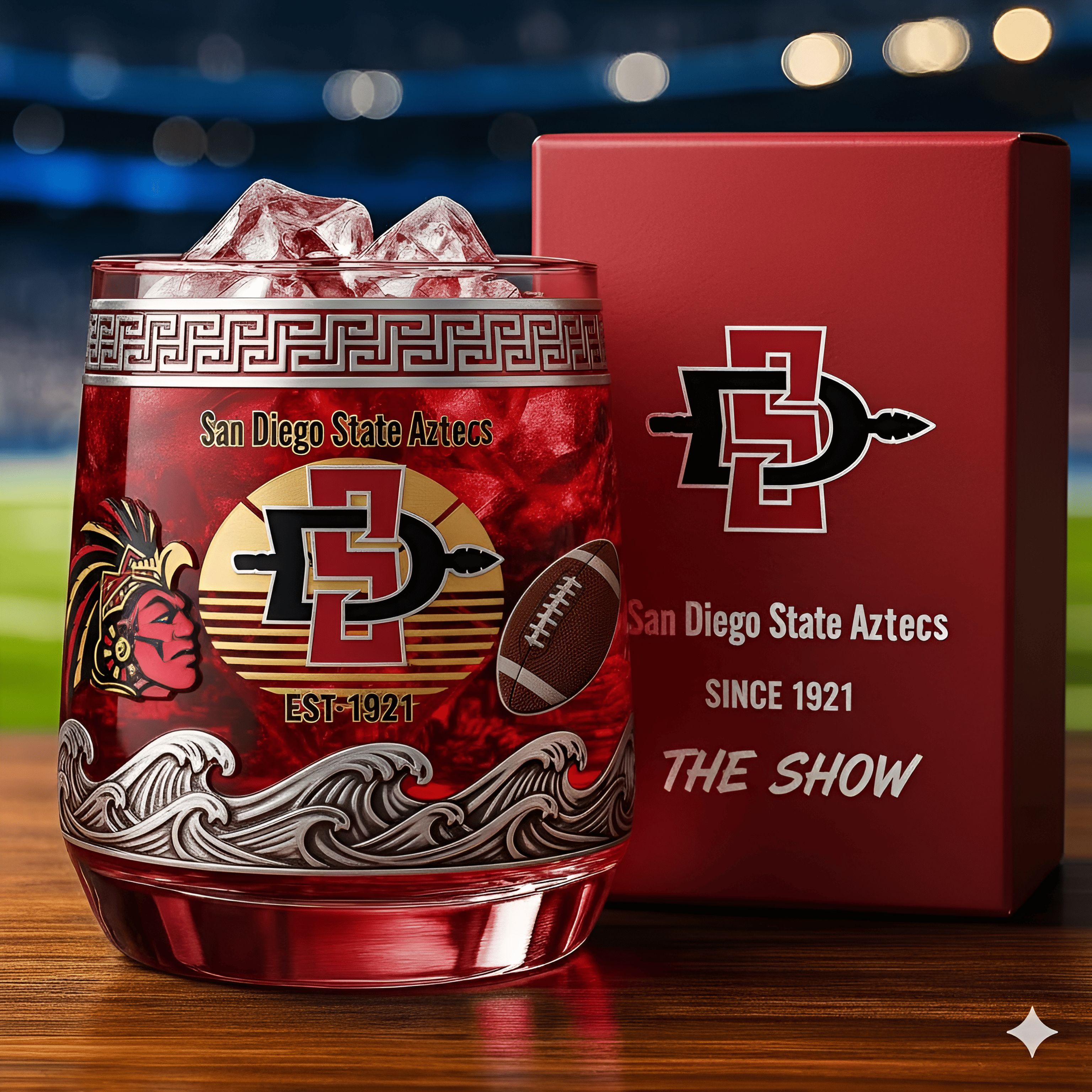 San Diego State Aztecs Whiskey Glass