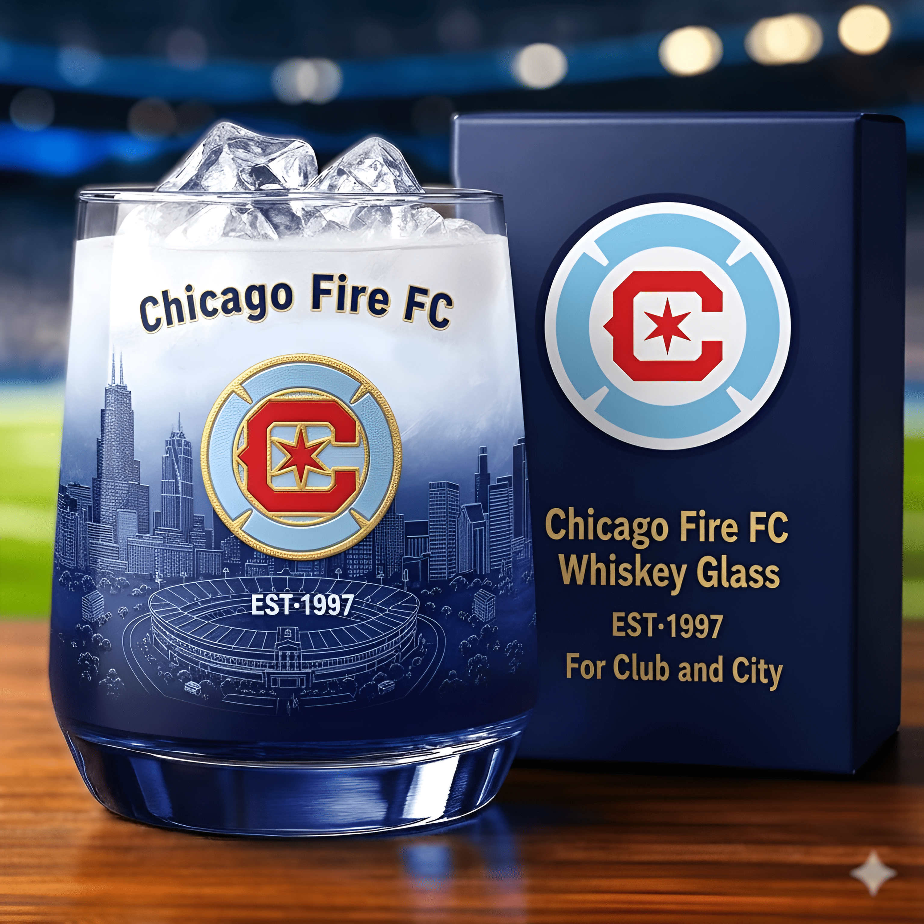 Chicago Fire FC Whiskey Glass