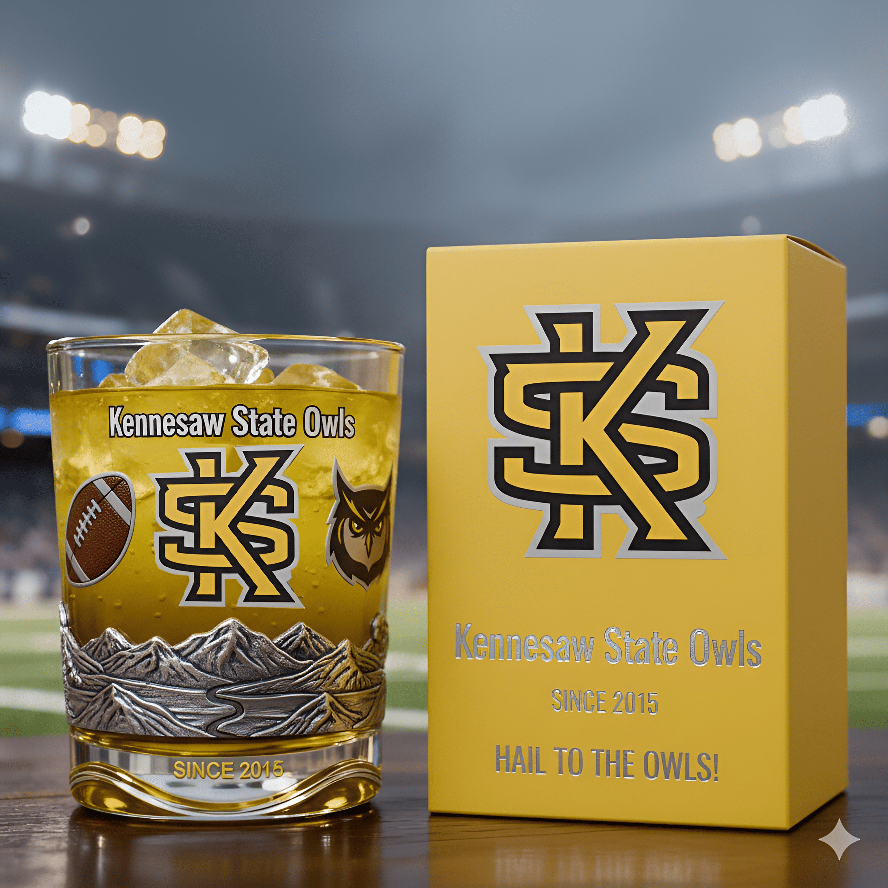 Kennesaw State Owls Whiskey Glass