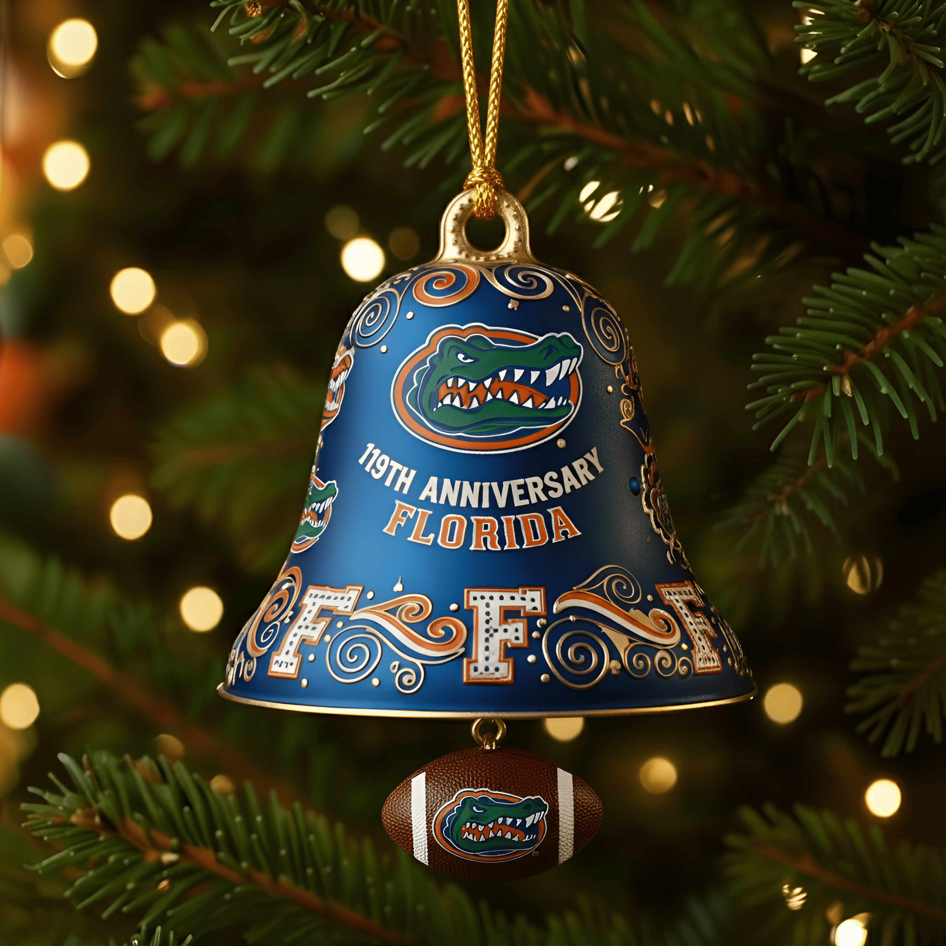 Florida Gators Christmas Bell Ornament