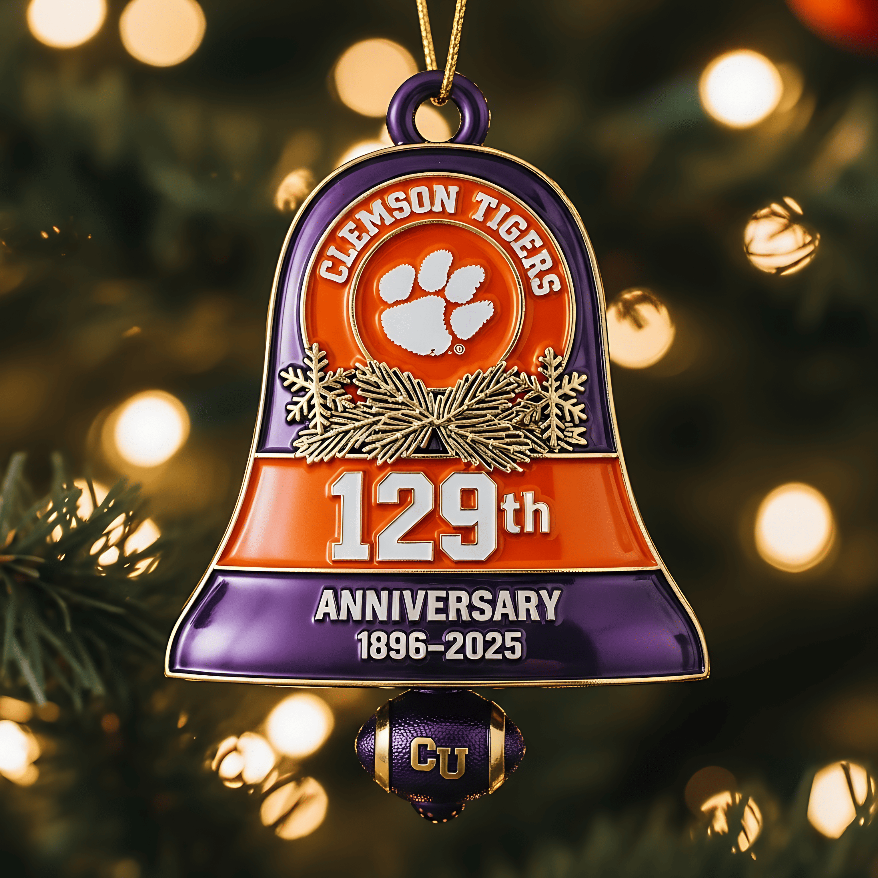 🐯🏈 Clemson Tigers Football Christmas Bell