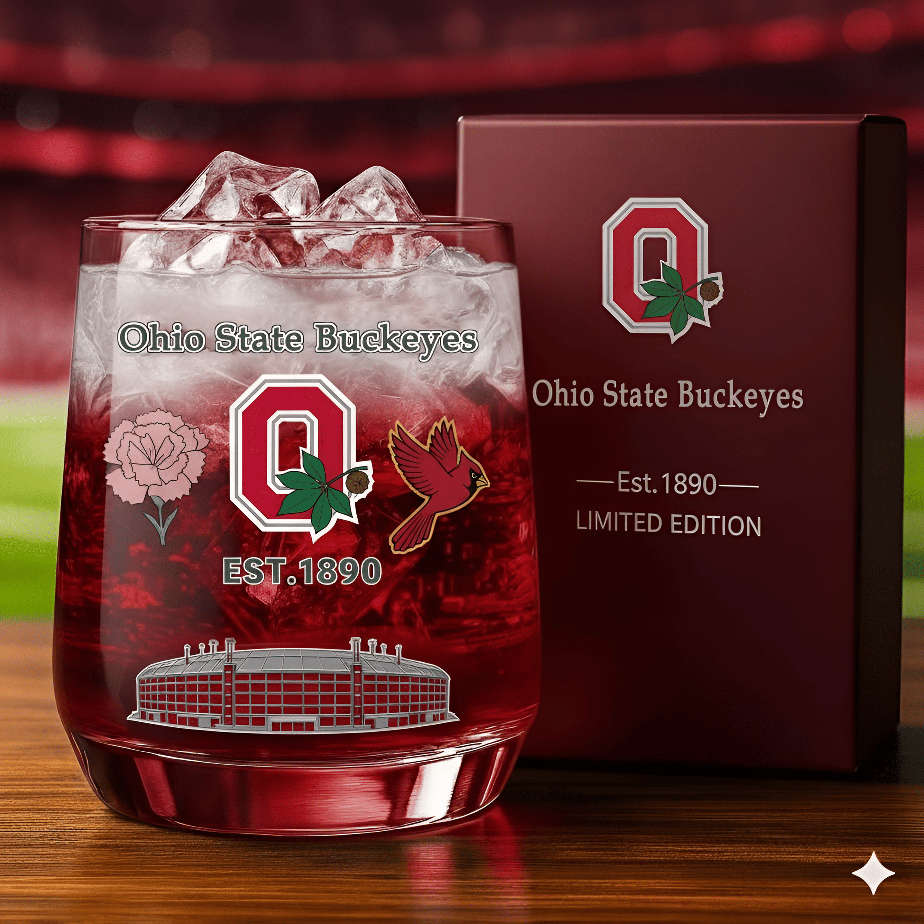 Ohio State Buckeyes Whiskey Glass