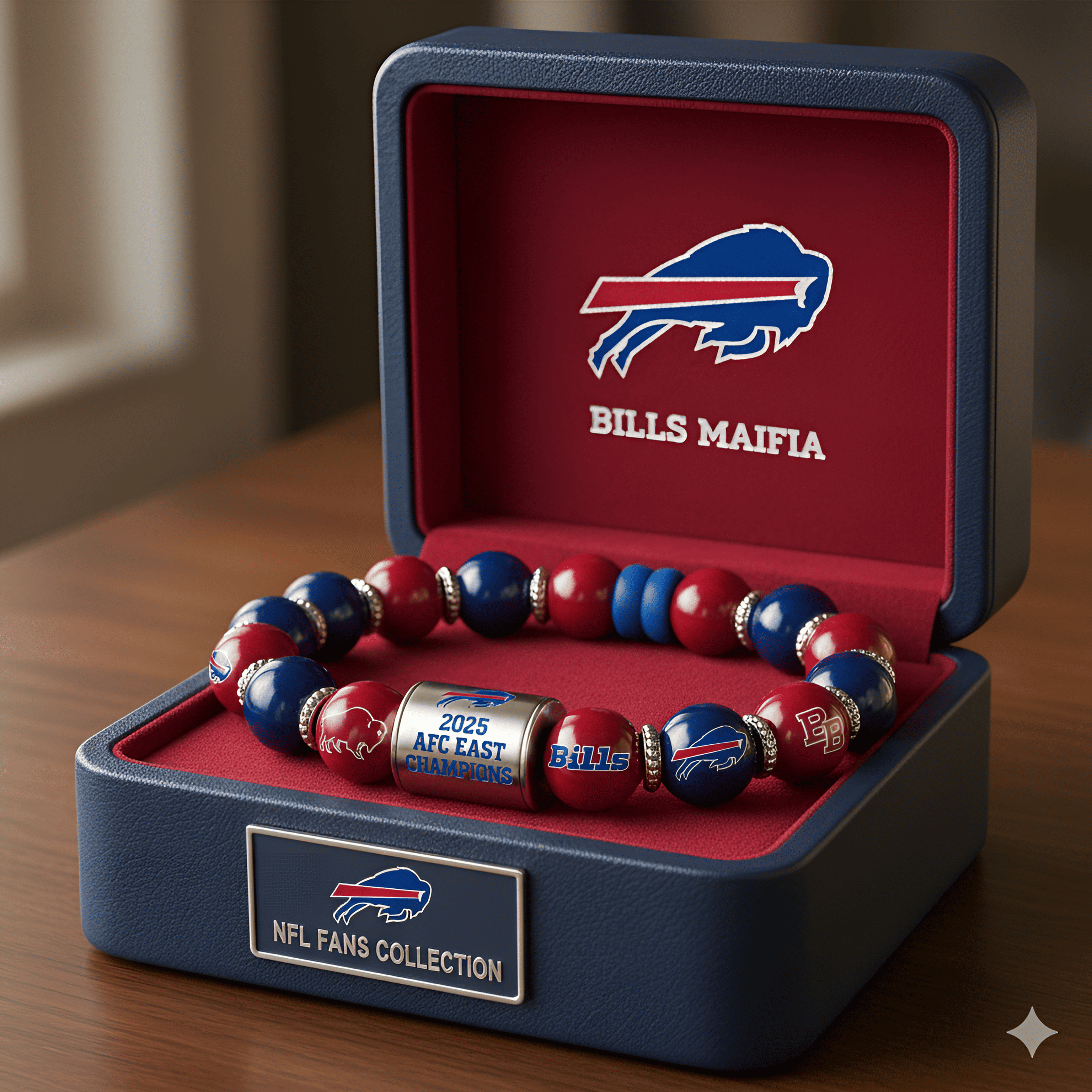 Buffalo Bills 2025 AFC East Champions Commemorative Lucky Bracelet