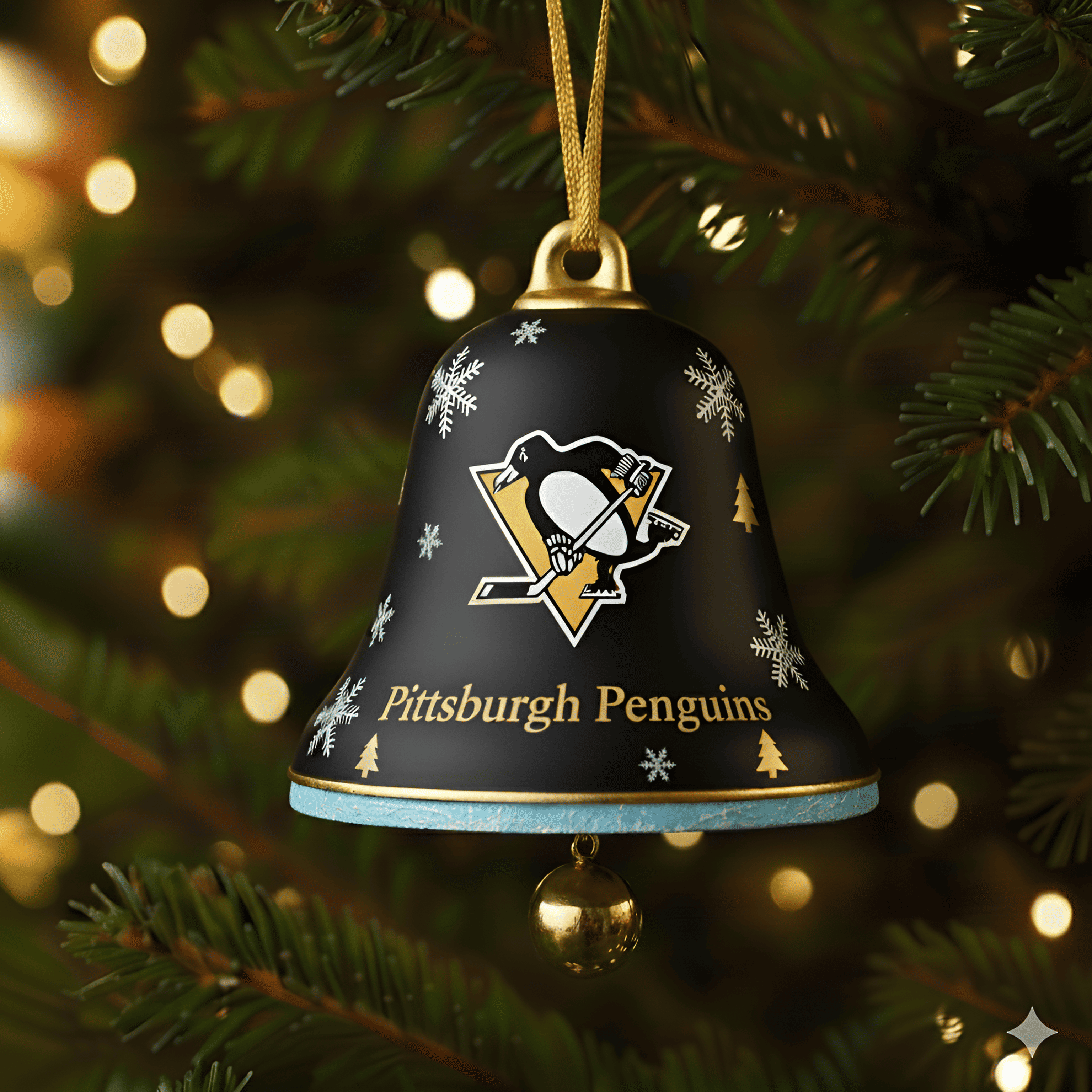 Pittsburgh Penguins Christmas Bell Ornament