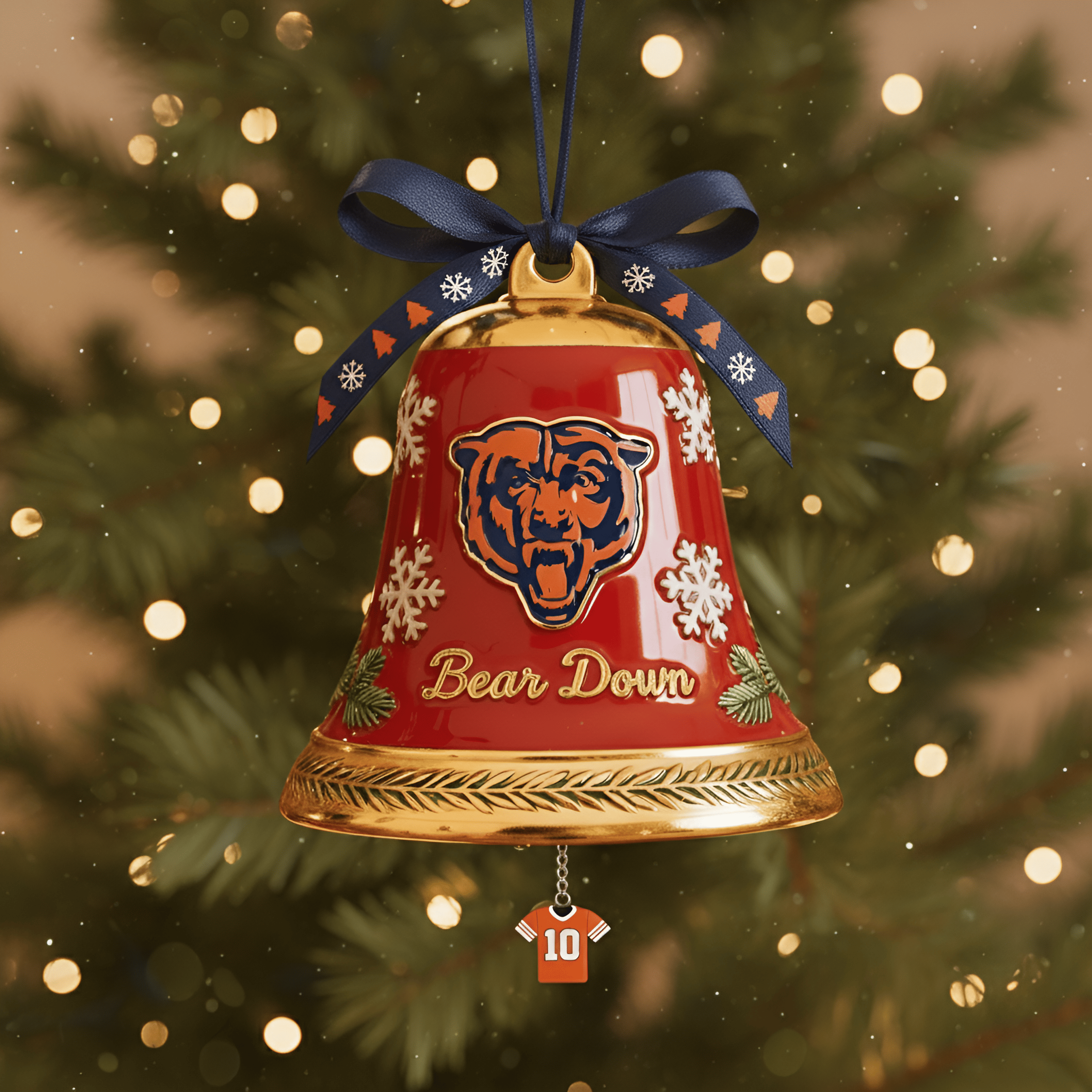 Chicago Bears Christmas Bell Ornament