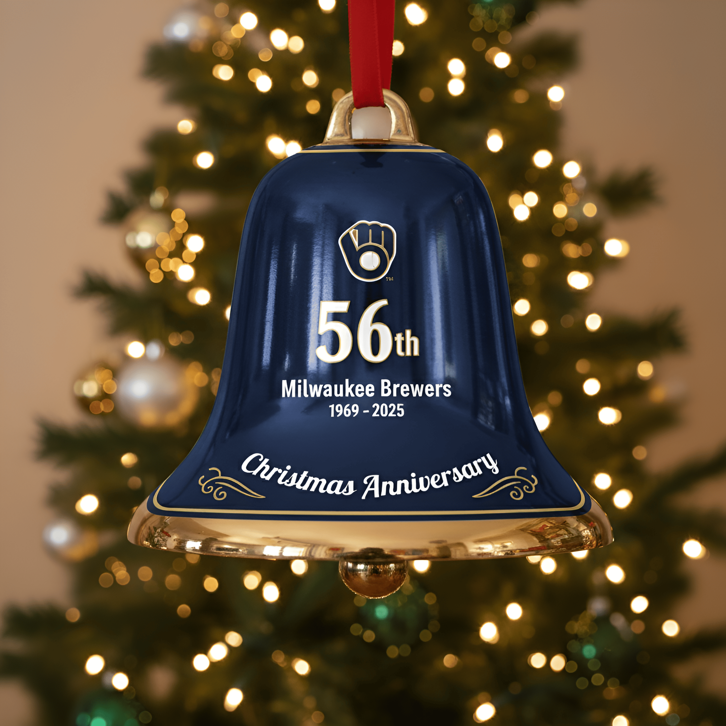 🔥 Milwaukee 56th Brewers Anniversary Christmas Jingle Bell Ornament🔥