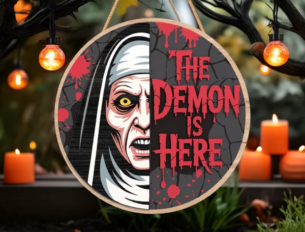 All The Demons Are Here, Welcome Sign For Front Porch, Horror Fan Gifts, Halloween Decorations Outdoor, The Nun