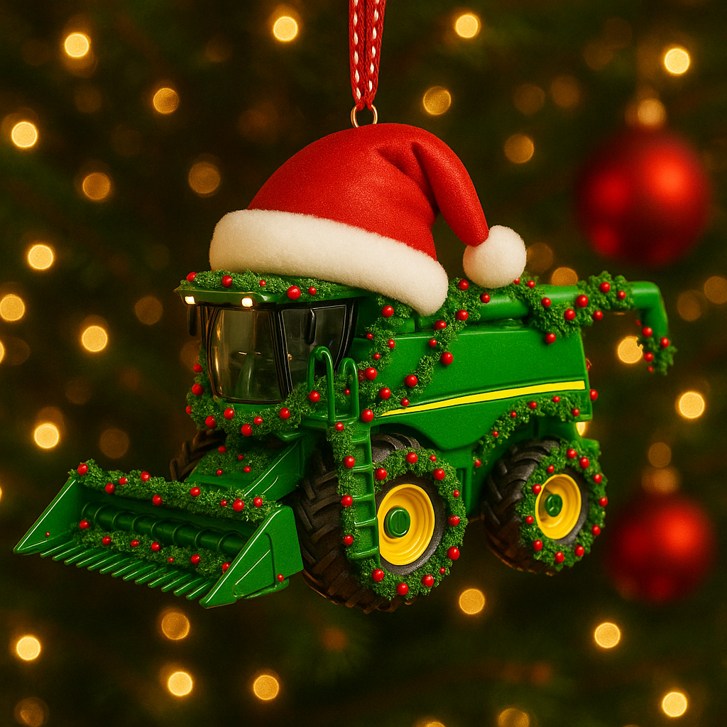John Deere Harvester Christmas Ornament