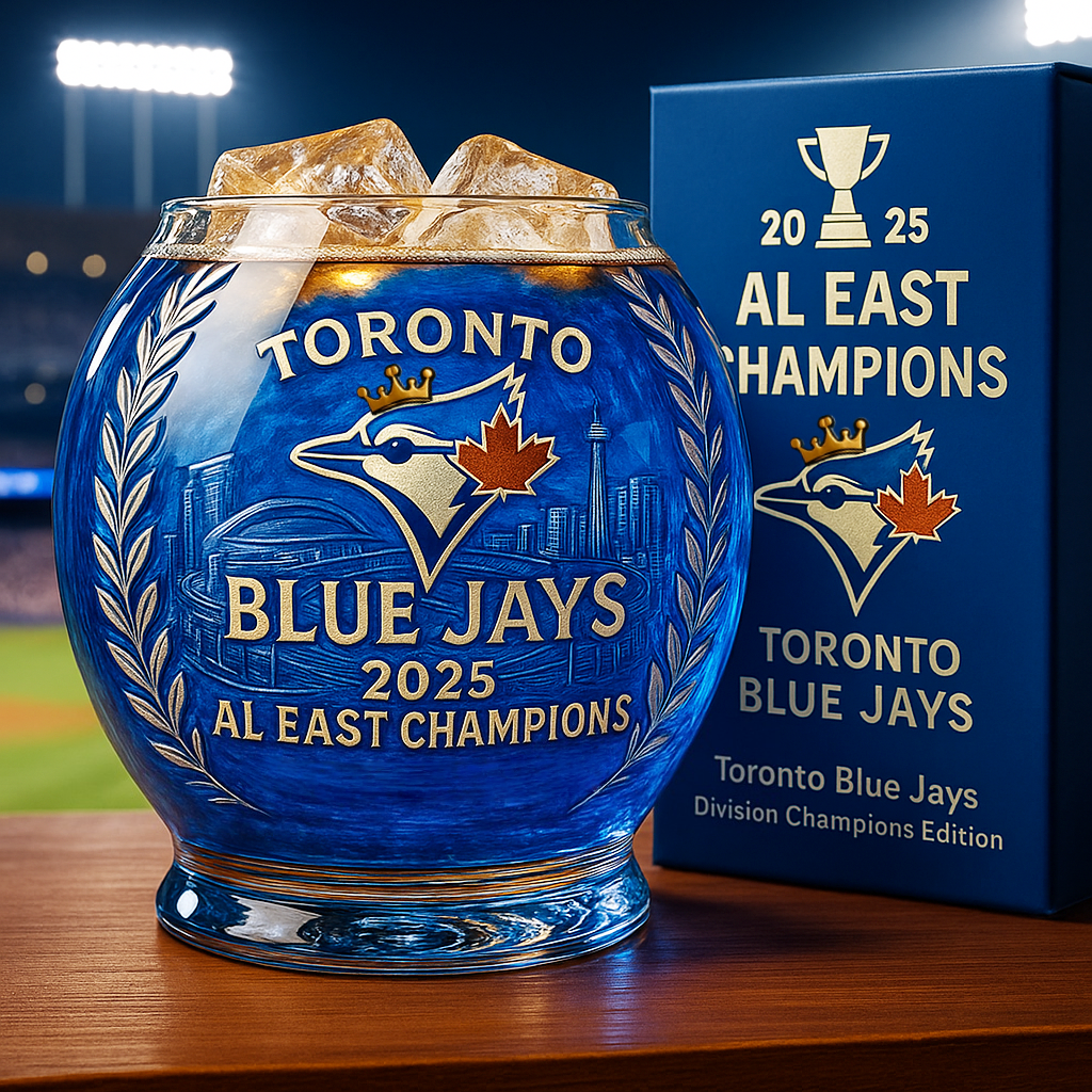 Blue Jays 2025 AL East Champions Whiskey Glass