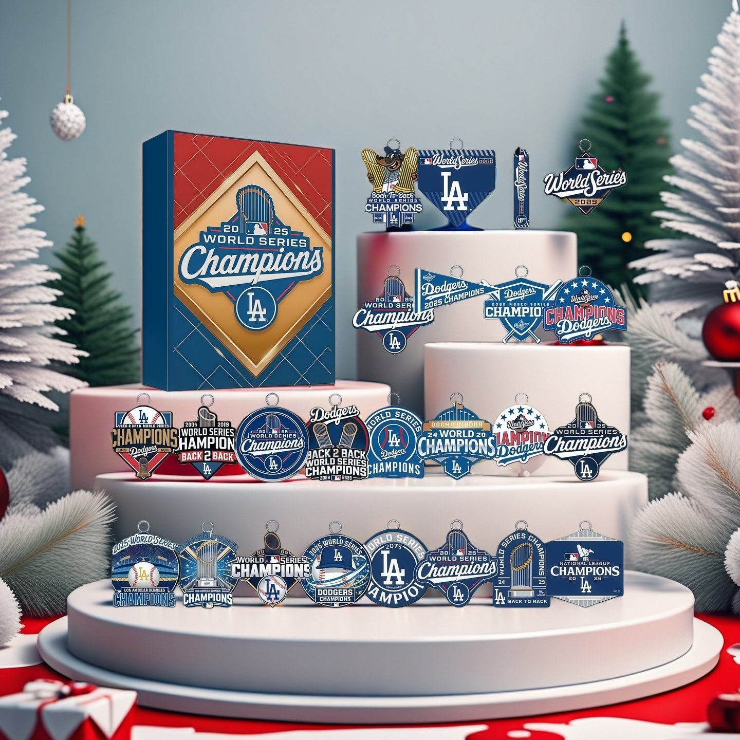 🏆2025 Los Angeles Dodgers World Series Ornament Advent Calendar