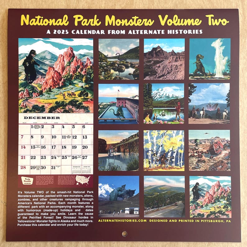 [Copy]📅2025 National Park Monsters Calendar