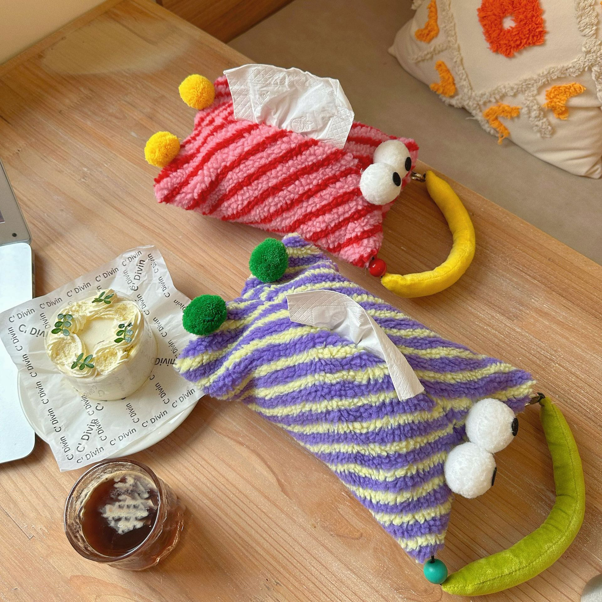 🎀Creative Gift🎁 - 💜Cute Paper Drawout Box Hanging Bag🎗