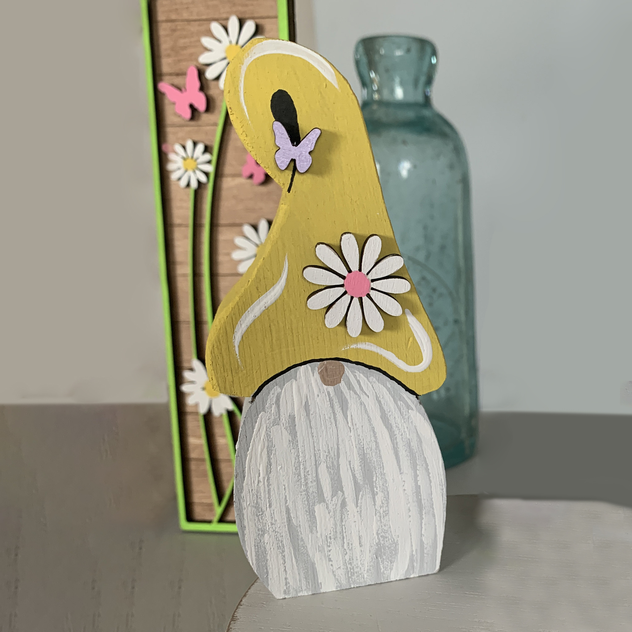 Spring Gnome Tiered Tray Decor