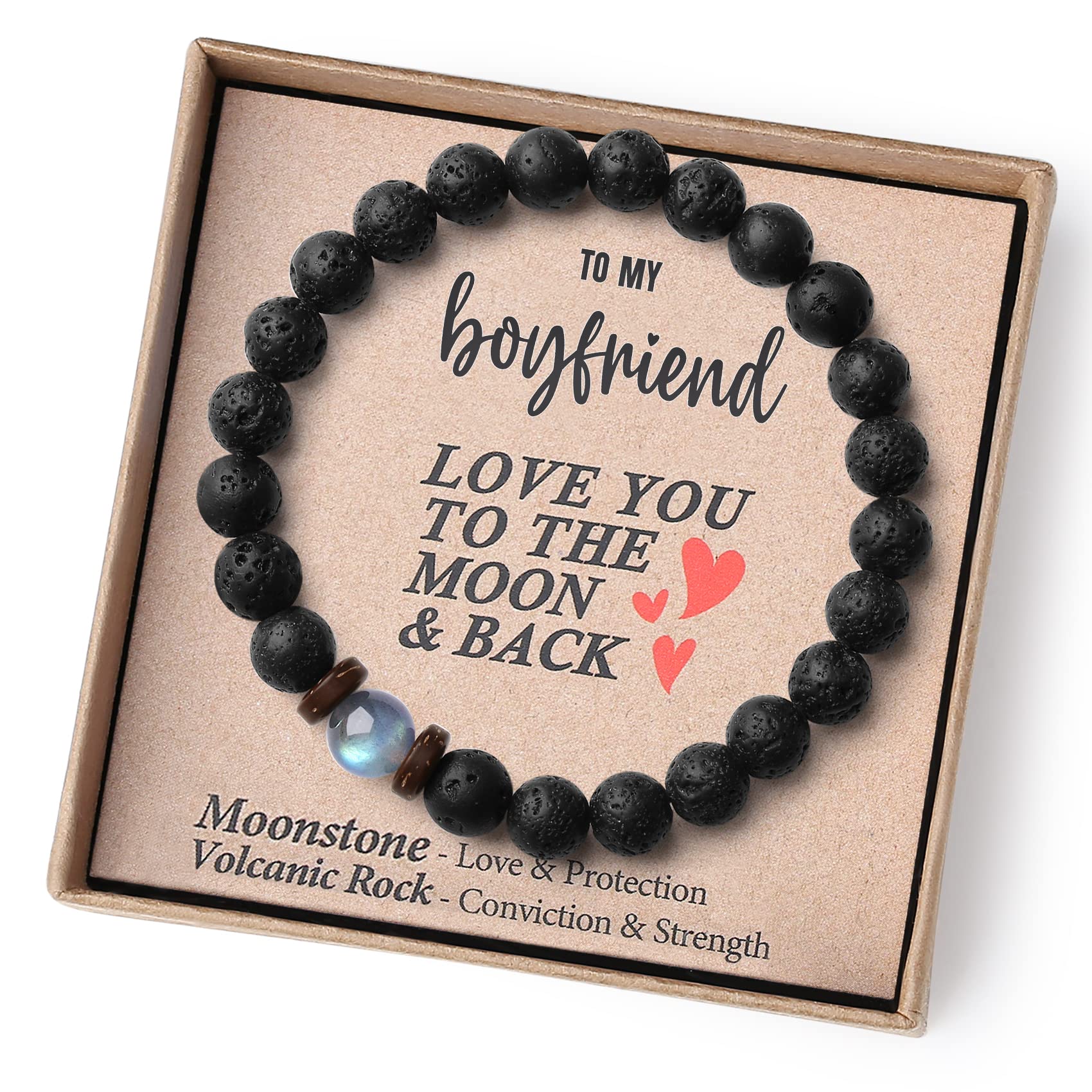 Valentine's Day Specials-Natural Volcanic Rock Beaded Bracelet