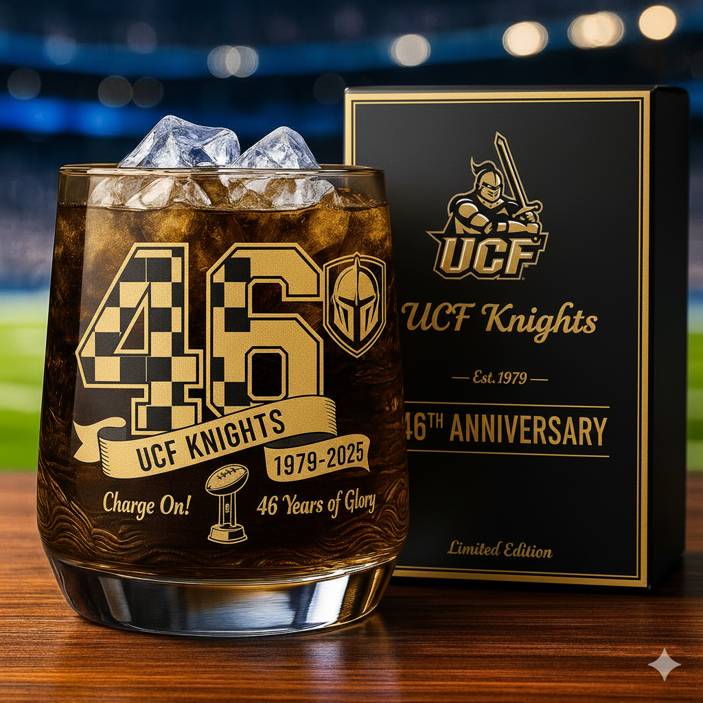 🎉UCF Cavaliers 46th Anniversary Whiskey Glass - A Toast to Legacy & Pride🎉